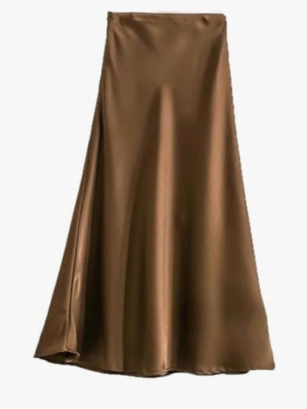 Satin Maxi Skirt in Brown